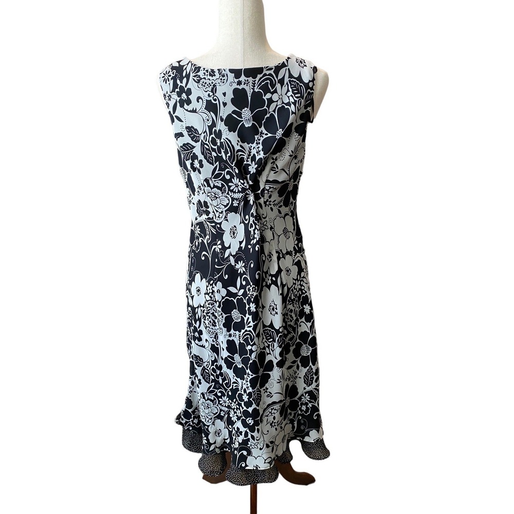 Y2K Party Dress Midi Fairy Black Flowy Floral Babydoll Ruffle Polka Dot Medium - Picture 4 of 7